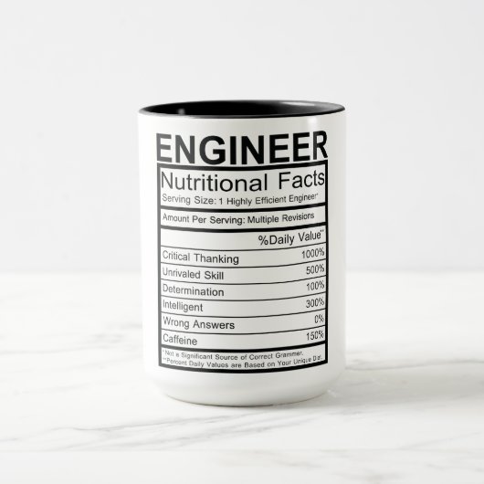 Engineer Nutritional Facts Mok (Midden)