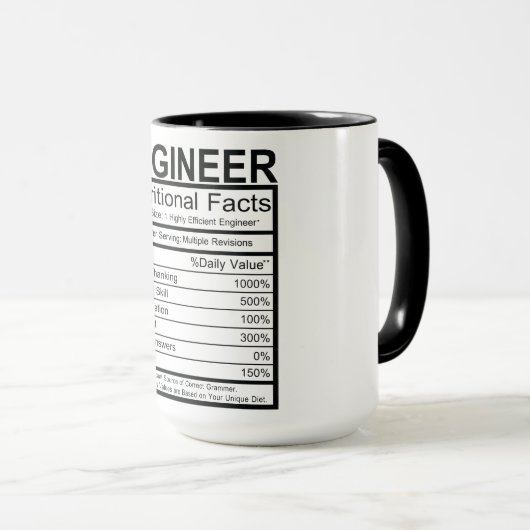 Engineer Nutritional Facts Mok (Voorkant rechts)