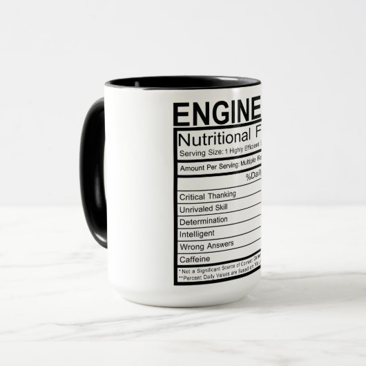 Engineer Nutritional Facts Mok (Voorkant links)