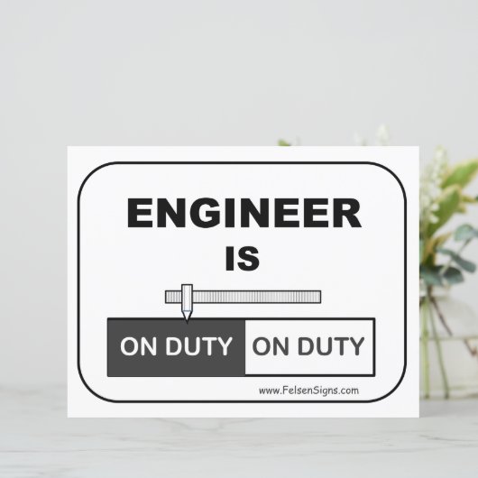 Engineer On Duty - Poster (Staand voorkant)