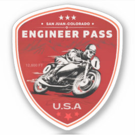 Engineer Pass Road colorda motorreis Sticker