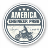 Engineer Pass Road colorda motorreis Sticker (Voorkant)