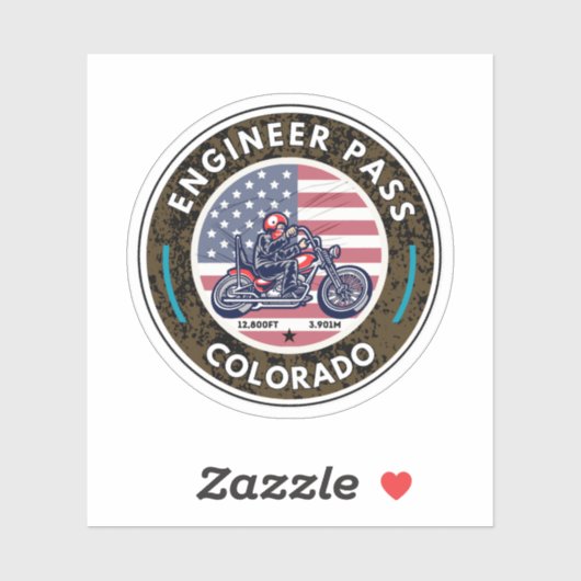 Engineer Pass Road colorda motorreis Sticker (Vel)