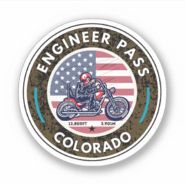 Engineer Pass Road colorda motorreis Sticker
