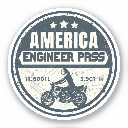 Engineer Pass Road kleurenmotorfietstrip Sticker (Voorkant)