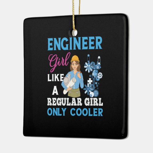 Engineer Proud Engineer Girl Keramisch Ornament (Links)