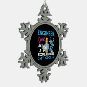 Engineer Proud Engineer Girl Tin Sneeuwvlok Ornament (Links)