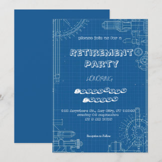Engineer retirement party invitation kaart
