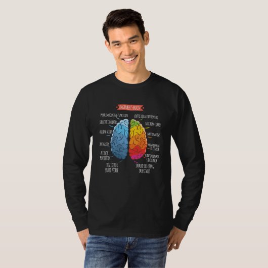 Engineer S Brain Funny Engineering Probleem oploss T-shirt (Voorkant volledig)