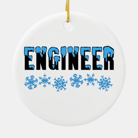 Engineer Snowflake Keramisch Ornament (Achterkant)