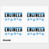 Engineer Snowflake Rechthoekige Sticker (Vel)