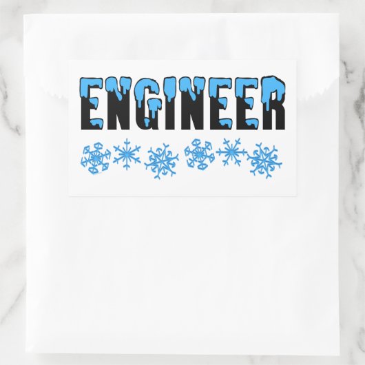 Engineer Snowflake Rechthoekige Sticker (Tas)