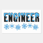 Engineer Snowflake Rechthoekige Sticker (Voorkant)