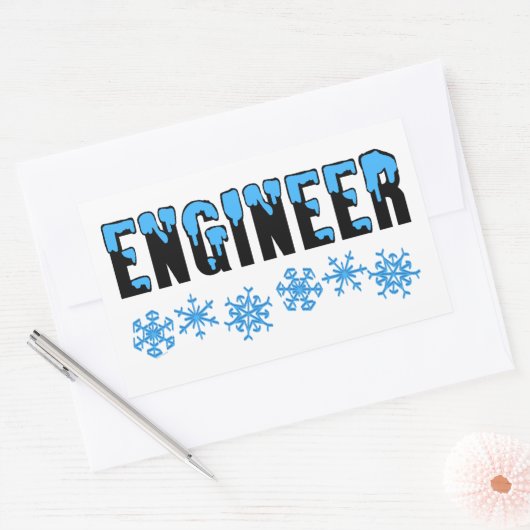 Engineer Snowflake Rechthoekige Sticker (Envelop)