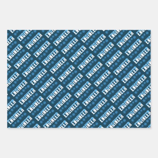 Engineer Snowman en Snowflakes Inpakpapier Vel (Voorkant 3)