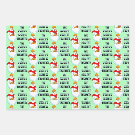 Engineer Snowman en Snowflakes Inpakpapier Vel (Voorkant 2)