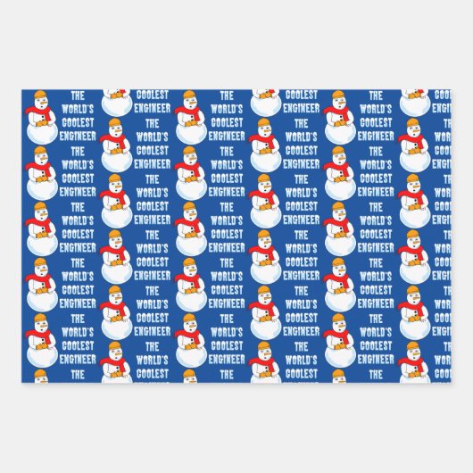 Engineer Snowman en Snowflakes Inpakpapier Vel (Voorkant)
