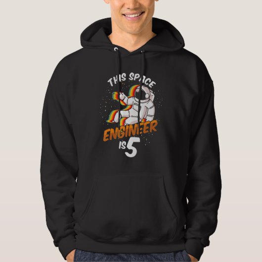Engineer Space 5 jaar oude Astronaut geboren in 20 Hoodie (Voorkant)
