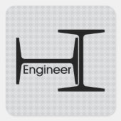 Engineer Steel Beams Vierkante Sticker (Voorkant)