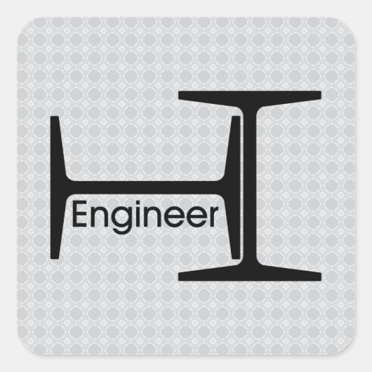 Engineer Steel Beams Vierkante Sticker (Voorkant)
