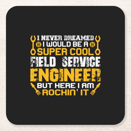 Engineer Super Cool Field Service Engineer Kartonnen Onderzetters (Voorkant)