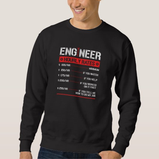 Engineer Uourly Rate Engineering Mechanical Trui (Voorkant)