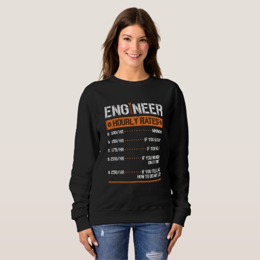 Engineer Uourly Rate Engineering Mechanical Trui (Voorkant volledig)