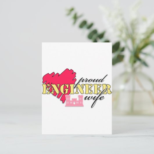 Engineer vrouw briefkaart (Staand voorkant)