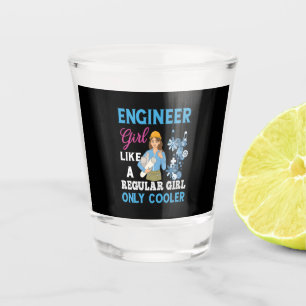 Engineer werktuigingenieur meisje shot glas