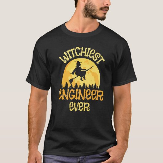 Engineer Witch Halloween Humor T-shirt (Voorkant)