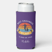 Engineering Afstuderen 2025 Golf Lover Retro Paars Seltzer Blikjeskoeler (Seltzer Achterkant)