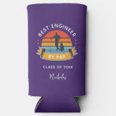 Engineering Afstuderen 2025 Golf Lover Retro Paars Seltzer Blikjeskoeler (Voorkant)