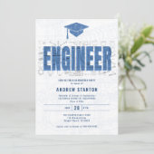 Engineering Afstuderen Engineer Pet White Party Kaart (Staand voorkant)