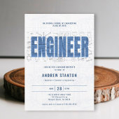 Engineering Afstuderen Engineer White Draft Party Kaart