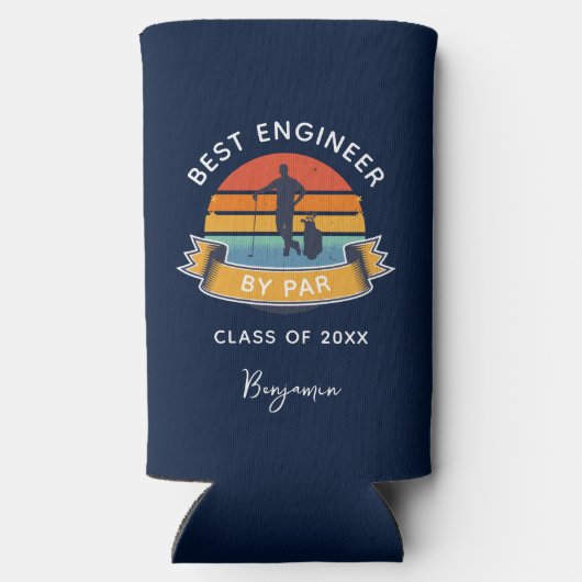 Engineering Afstuderen Golf Lover Custom Seltzer Blikjeskoeler (Achterkant)