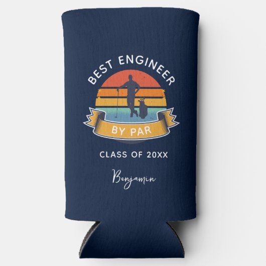 Engineering Afstuderen Golf Lover Custom Seltzer Blikjeskoeler (Voorkant)