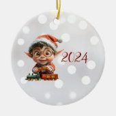Engineering Baby Kerst Elf Keramisch Ornament (Voorkant)