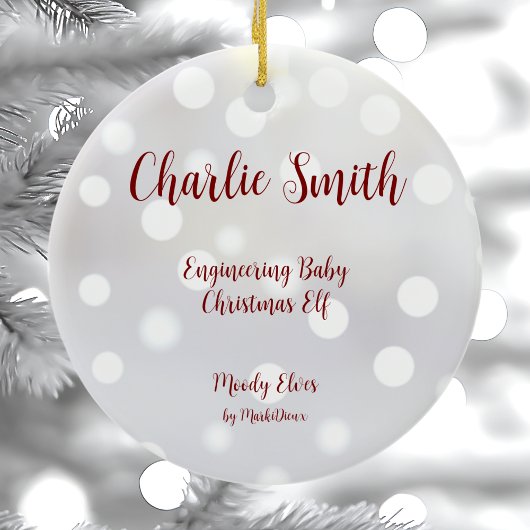 Engineering Baby Kerst Elf Keramisch Ornament
