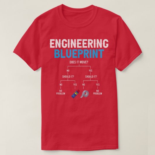 Engineering Blueprint Funny Engineer Duct Tape Rep T-shirt (Design voorkant)