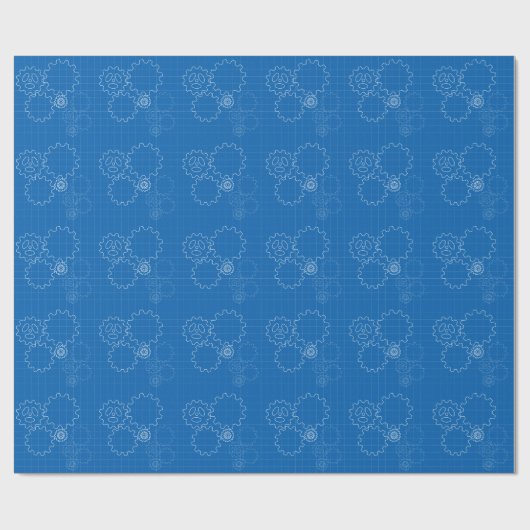 Engineering Blueprint Style Cadeaupapier (Vlak)