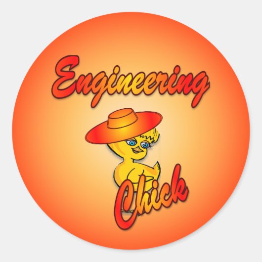 Engineering Chick #5 Ronde Sticker (Voorkant)
