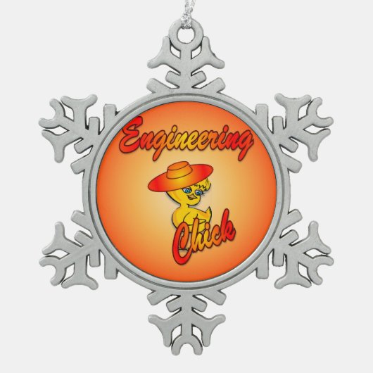 Engineering Chick #5 Tin Sneeuwvlok Ornament (Voorkant)