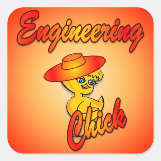 Engineering Chick #5 Vierkante Sticker (Voorkant)