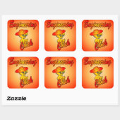 Engineering Chick #5 Vierkante Sticker (Vel)