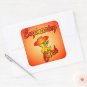 Engineering Chick #5 Vierkante Sticker (Envelop)