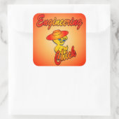 Engineering Chick #5 Vierkante Sticker (Tas)