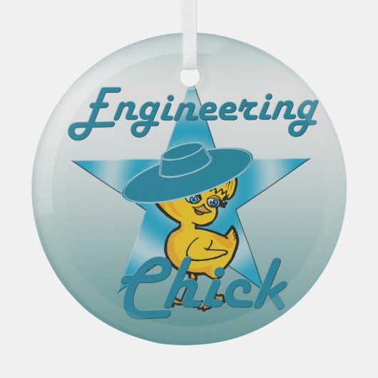Engineering Chick #7 Glas Ornament (Voorkant)