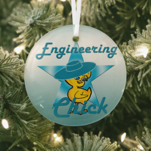 Engineering Chick #7 Glas Ornament