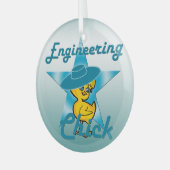 Engineering Chick #7 Glas Ornament (Voorkant links)