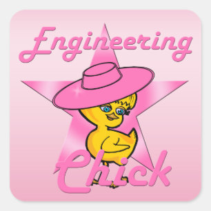 Engineering Chick #8 Vierkante Sticker